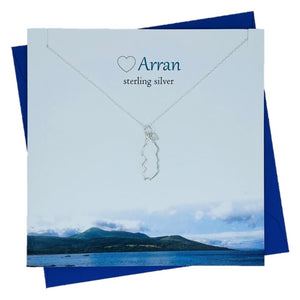 Sterling Silver pendants for women with scottish Arran map design