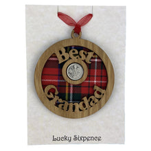 Load image into Gallery viewer, Scottish Gift Idea Lucky Sixpence Wooden Wall Gift with round Design
