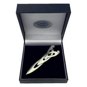 Pewter Kilt Pin with celtic design in a gift box for a keepsake gift for him