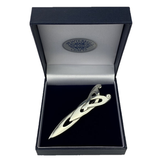 Silver Kilt Pin with Keltic design in a gift box for a keepsake gift for him
