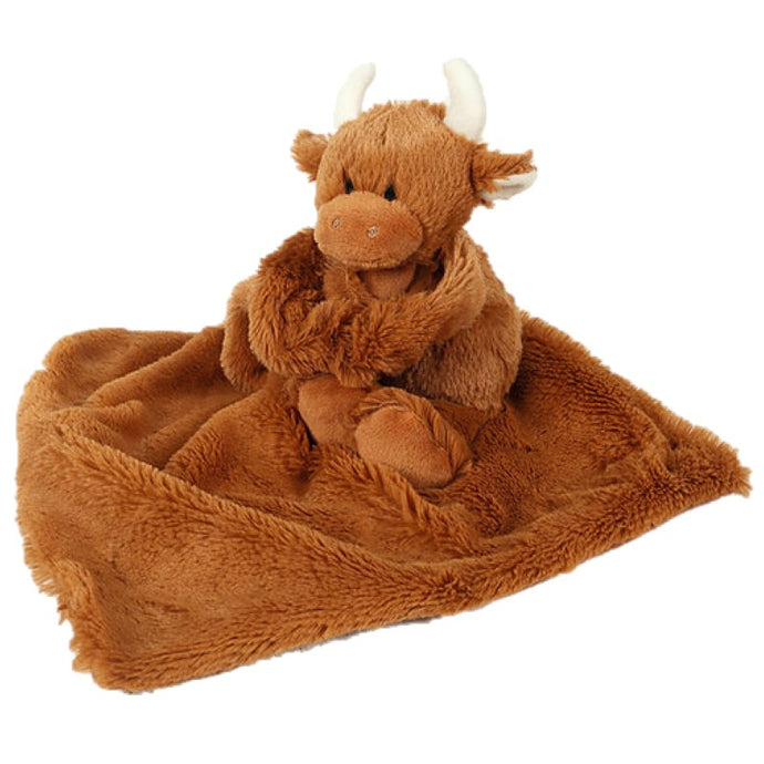 Highland Coo Toy Soother Brown plush baby toy