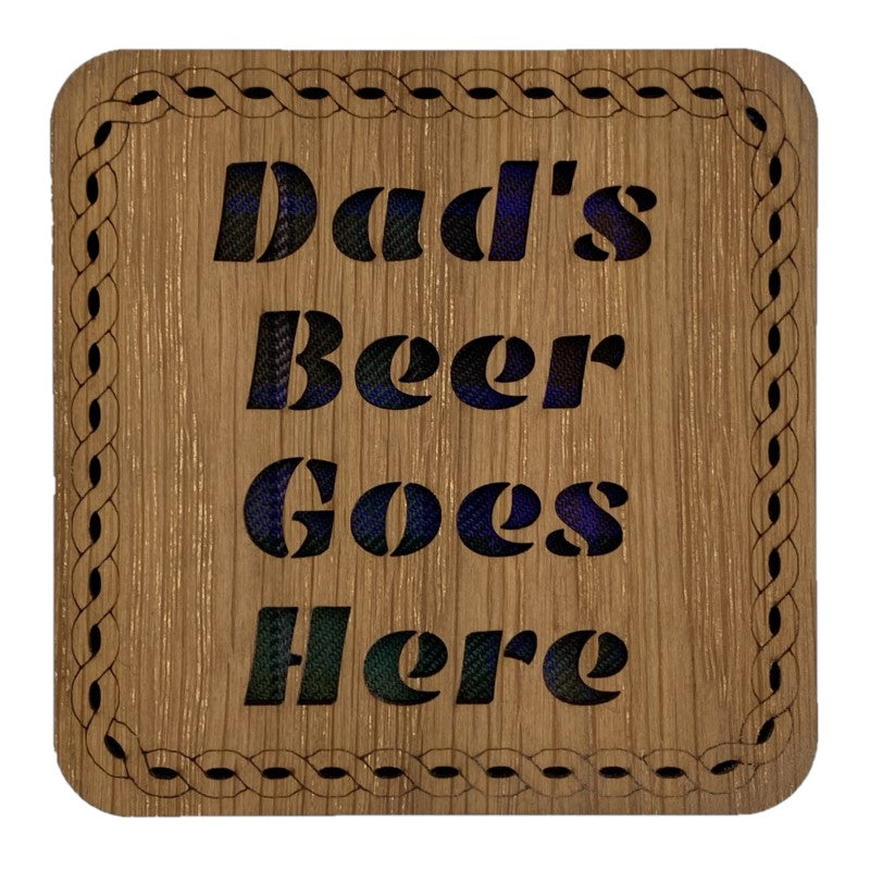 Dads Beer Goes Here Square Coaster