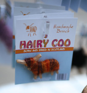 Hairy Coo Brooch Handmade In Scotland