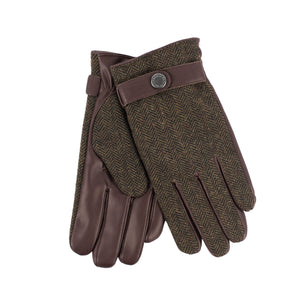 High Quality Tweed stud strap gloves