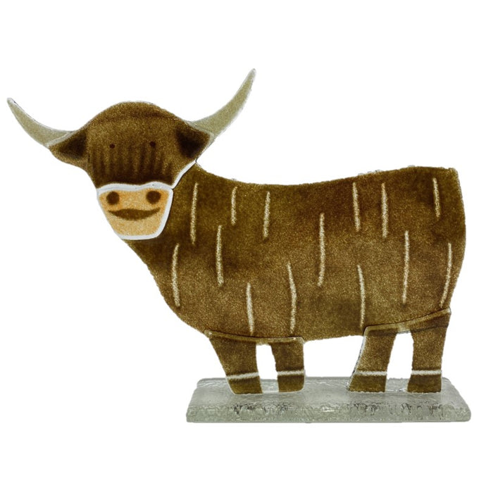 Highland Cow Fused Glass Art Handmade Gift