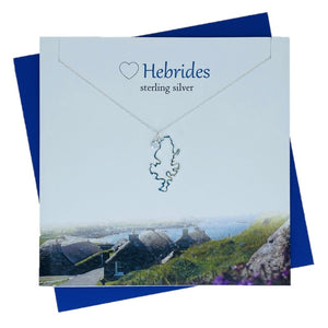 Sterling Silver pendants for women with scottish Hebrides map design