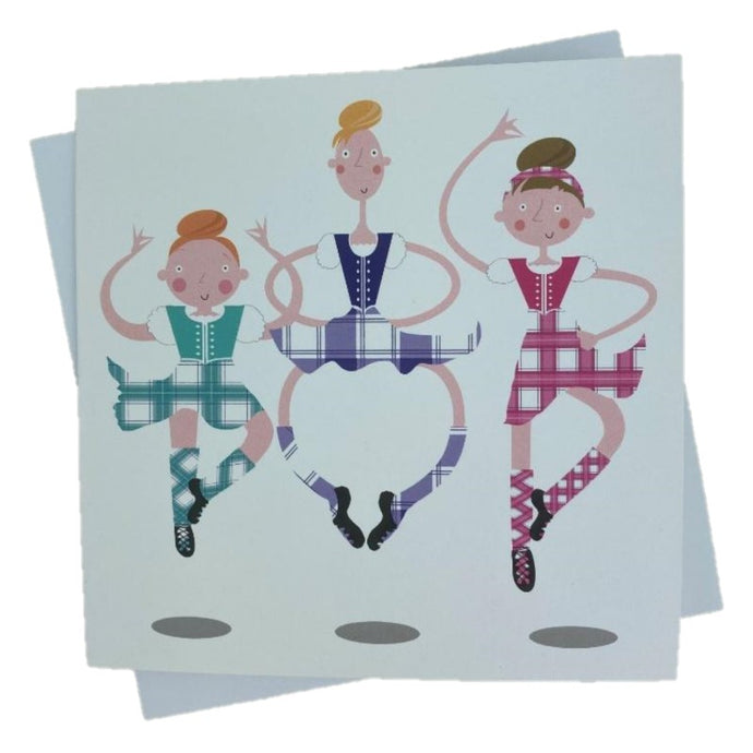 Scottish Birthday Card Highland Dancers