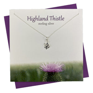 Sterling Silver pendants for women with standing scottish thistle design