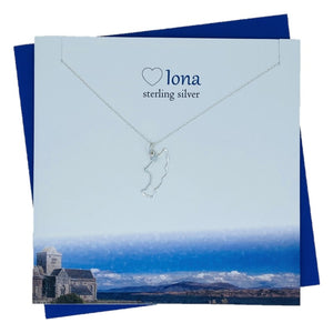 Sterling Silver pendants for women with scottish Iona map design