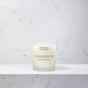 Scottish Candle with Essence of Harris Logo and Clear Jar Glass