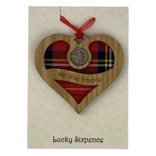 Load image into Gallery viewer, Lucky Sixpence Heart Wall Plaque For Granny

