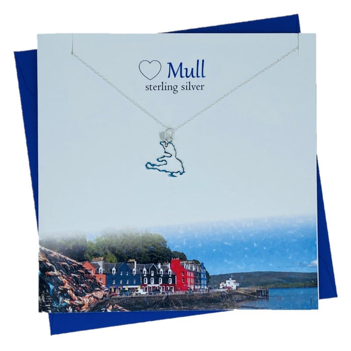 Sterling Silver pendants for women with scottish Mull outltine design
