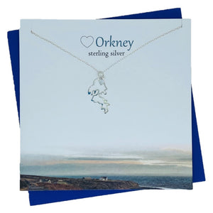 Sterling Silver pendants for women with scottish Orkney outline design
