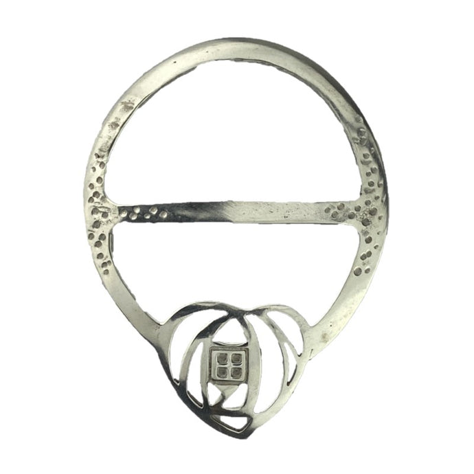 Pewter Scarf ring with rennie mackintosh design at the bottom