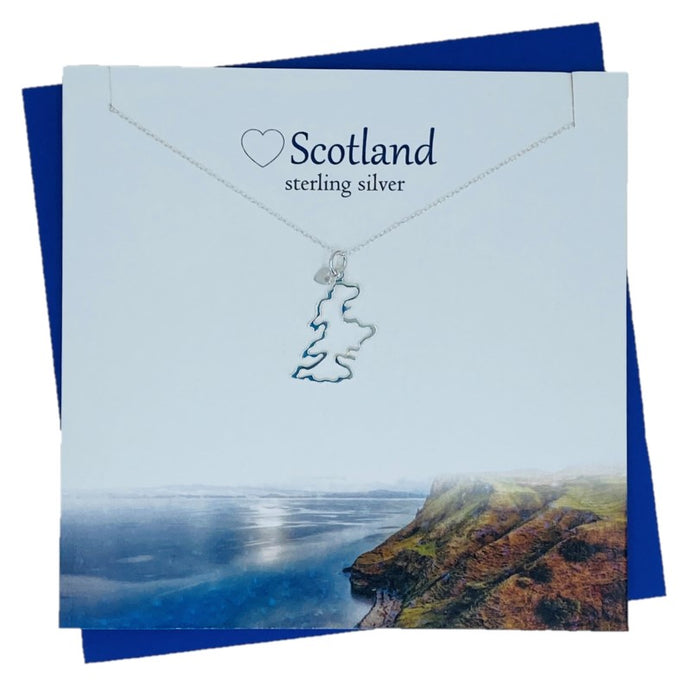 Sterling Silver pendants for women with scotland map design