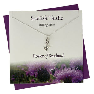 Sterling Silver pendants for women with standing scottish thistle design