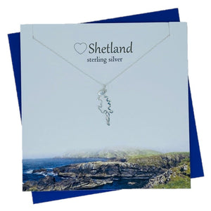 Sterling Silver pendants for women with scottish Shetland outline  design