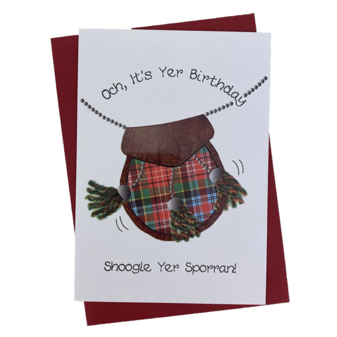 Funny Scottish Card for Birthday with Sporran on the front