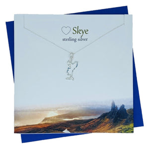 Sterling Silver pendants for women with scottish Skye outline design