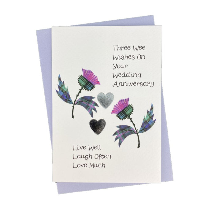 Anniversary Card with Poem and Tartan Thistles