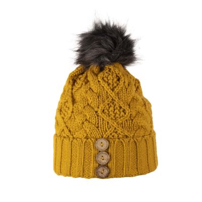 High Quality Knitted Hat with 3 Button Detail