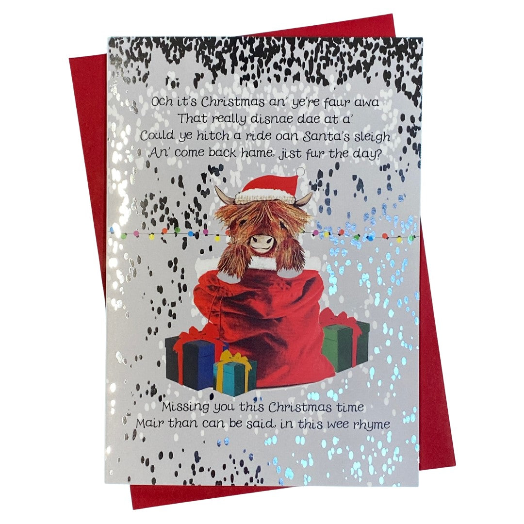 Lost Mitten Christmas Holiday Card, Missing You Christmas Card, Sad Mitten,  I Miss You Holiday Card, Cute Christmas Card 