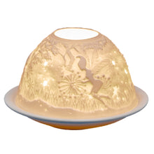 Load image into Gallery viewer, Porcelain dome tealight holder with detailed features
