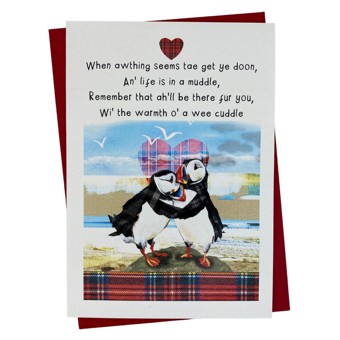 Puffin Cuddle Sentimental Scottish card