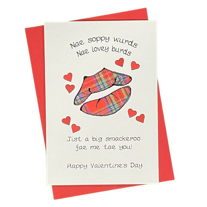 Valentine card with tartan lips