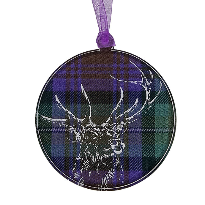 Round hanging plaque with a tartan background