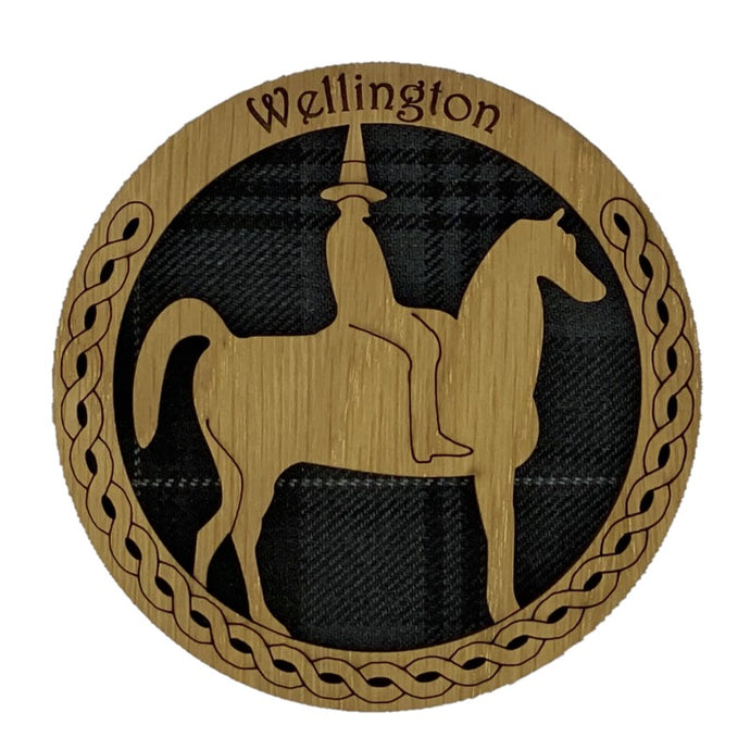 Glasgow Duke of Wellington Design Circle Wooden Coster