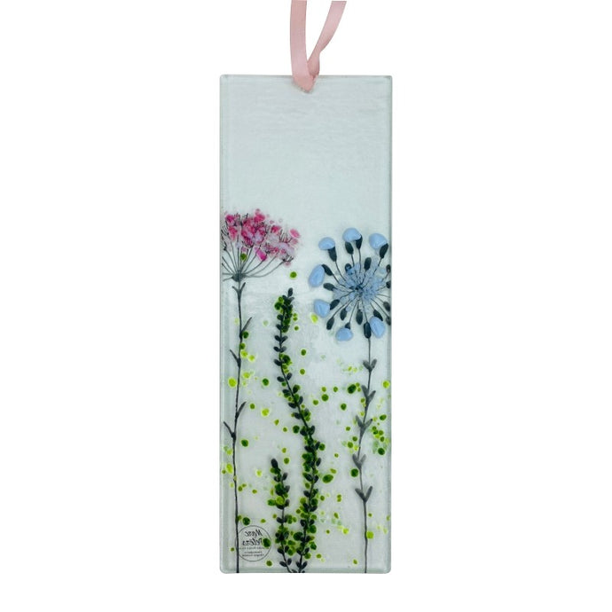 Wildflowers fused glass art hanging decoration